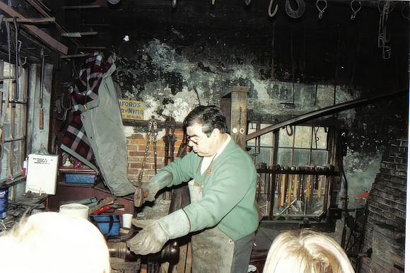 Dad working as a Blacksmith